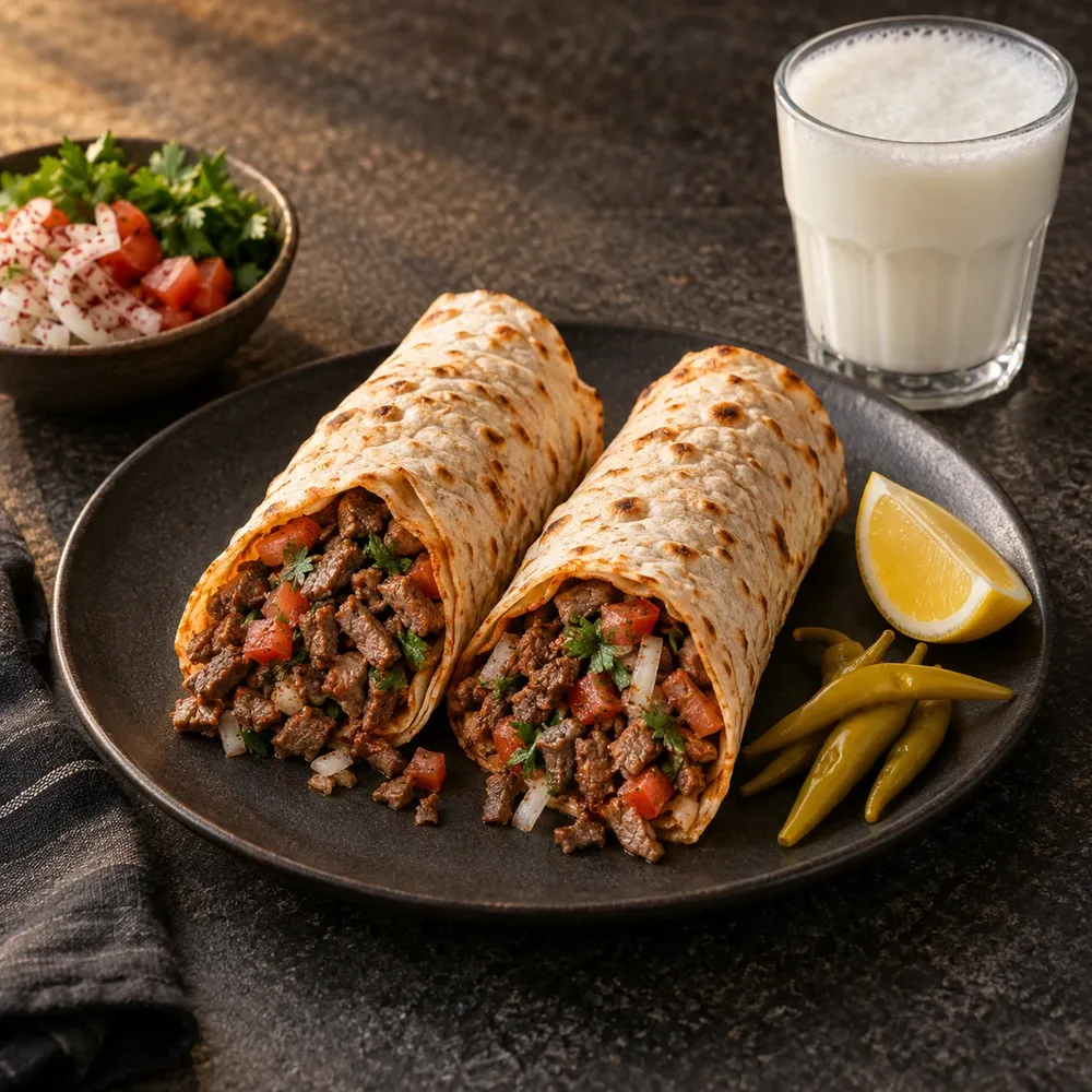 Et Tantuni + Ayran Menü